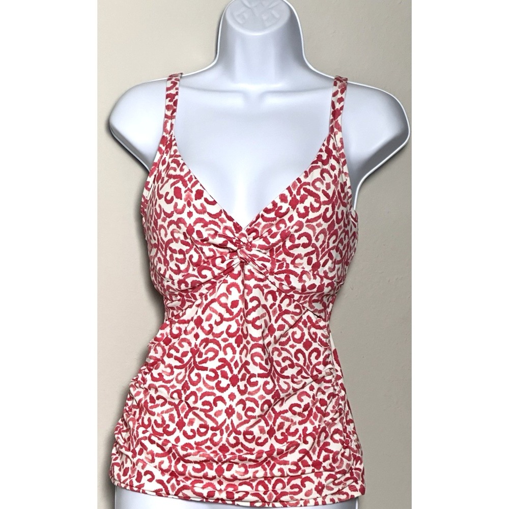 Tommy Bahama Women's Tankini Top Size M Pink White Swimsuit Top - Picture 6 of 16